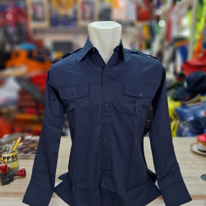 Kemeja PDL PDH biru dongker lengan panjang/Kemeja biru/kemeja lengan panjang