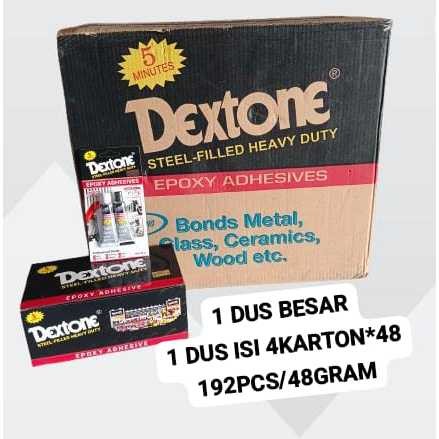 GROSIR PAKET USAHA 1 DUS BESAR LEM DEXTONE 48 GRAM 1 dus isi 4karton*48 pcs 192 PCS lem besi lem bet