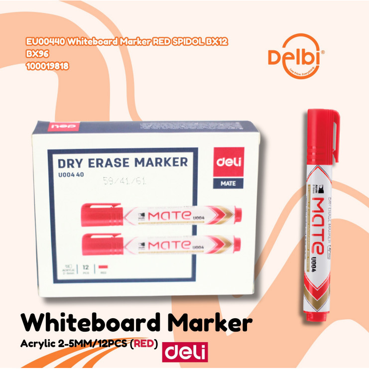 

EU00440 Whiteboard Marker RED SPIDOL EU00440 Whiteboard Marker RED SPIDOL