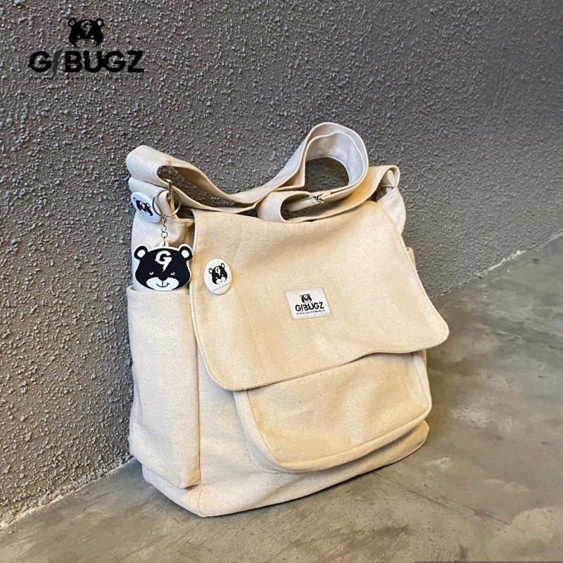 MK67HK gibugz -messenger bag kanvas | tas selempang kanvas premium