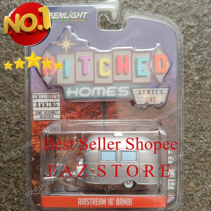 Greenlight Hitched Homes Diecast  Airstream 16' Bambi