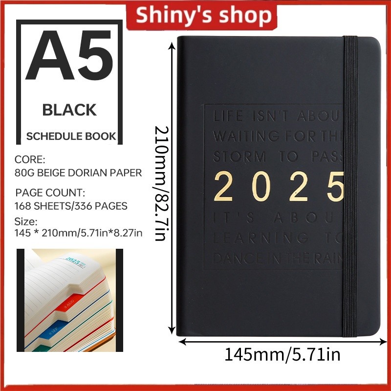 

2025 Agenda Planner A5 Notebook Weekly Monthly Diary Book Journal School Office Supplies Stationery Schedule
