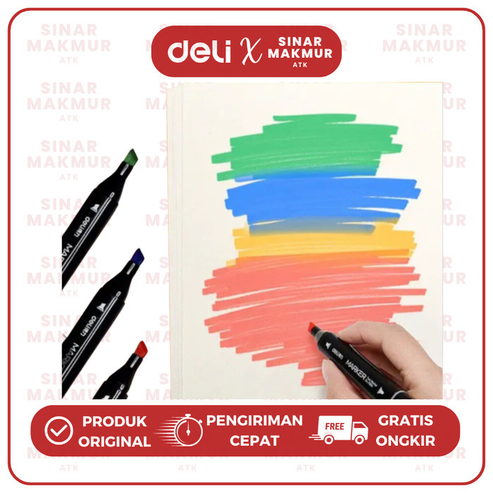 

Sketch Marker Dual Tip Alcohol Based 60 Warna Deli 70806-60 (Set)