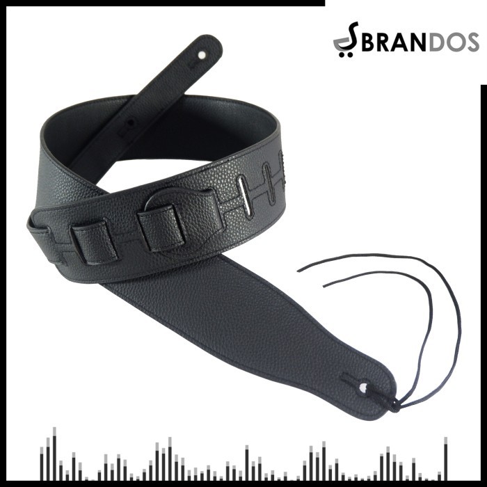 Strap Gitar GENUINE LEATHER KULIT ASLI Tali Guitar Bass Rock You KU-80 - Hitam