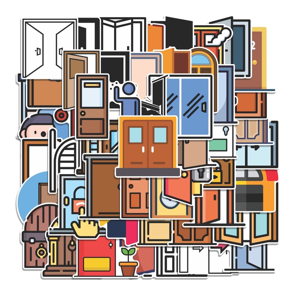 

COD 50 Pcs Stiker Pintu Lucu Anti Air Untuk Dekorasi Notebook Sepeda Skateboard Handphone