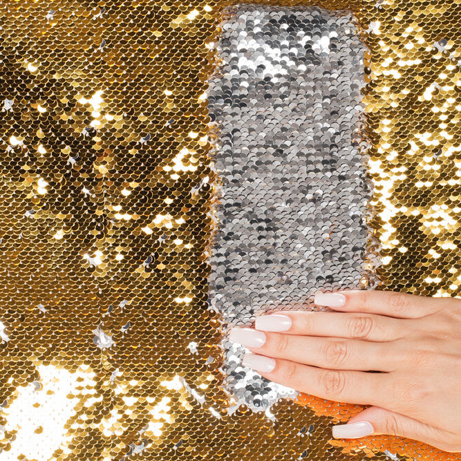 Kain Sequin Flipped Sequin Fabric - Gold Silver
