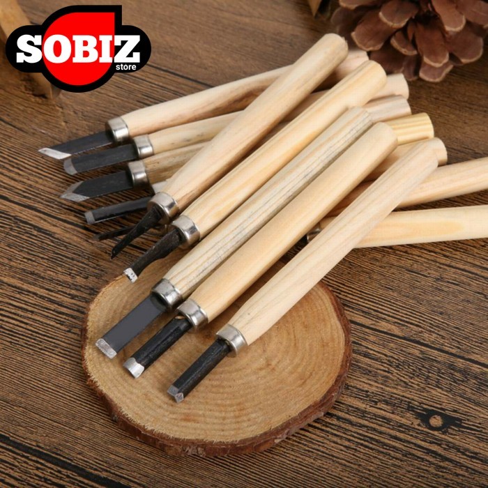 Pisau Ukir Seni Pahat Kayu 1 Set 12 pcs