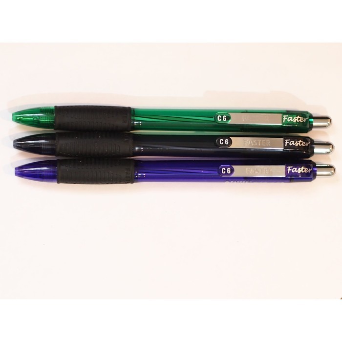

Ballpoint /Pulpen Faster C6 ,0.7 mm isi 12 pcs - black & blue - Biru