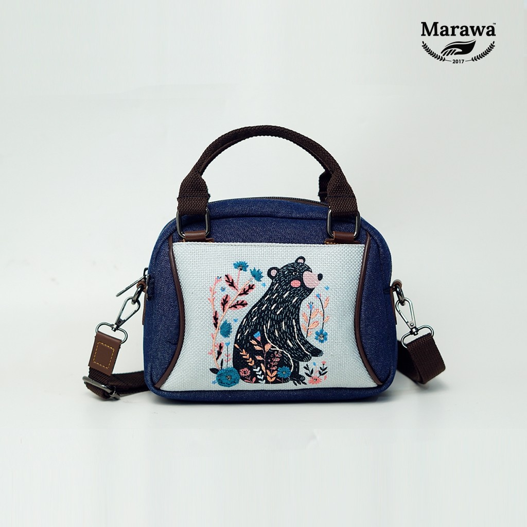 MARAWA Aluze - Kodi Sling Bag Tas Selempang Wanita Handmade Biru Denim