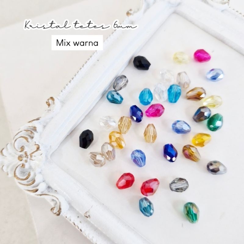 Kristal Tetes Mix Warna/Kristal Tetes/Kristal Ceko