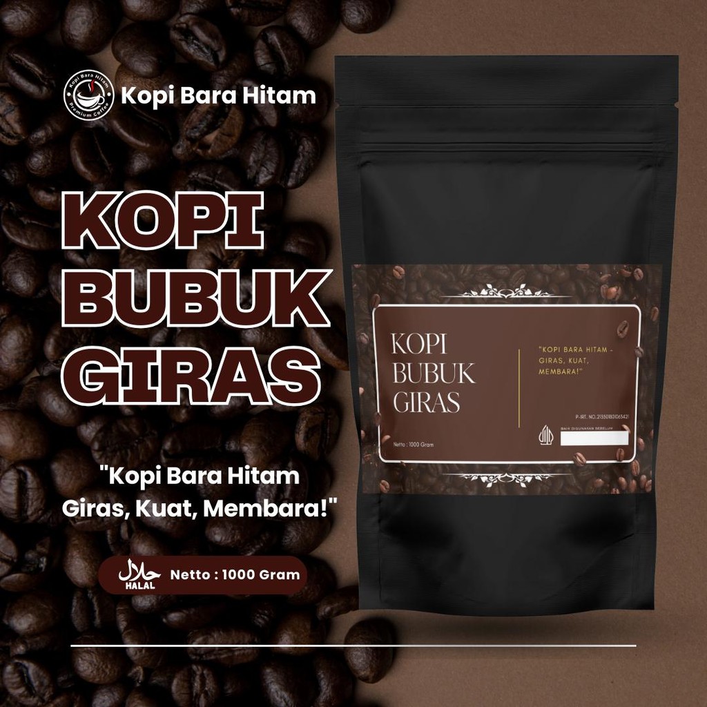 

Kopi Bubuk Giras Bara Hitam Grade Premium 1 Kg - Bubuk Kopi Giras 100% Asli Kopi Bubuk Premium 1kg - Kopi Giras 1 Kg - Kopi Bubuk Giras 1000 Gram