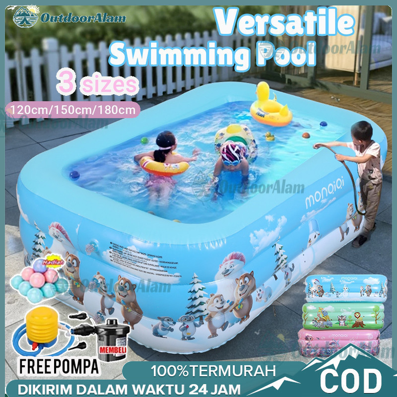 【NEW】Kolam Renang Anak Jumbo 3Rings Kolam Renang Keluarga Tiup Besar Family Inflatable Swimming Pool