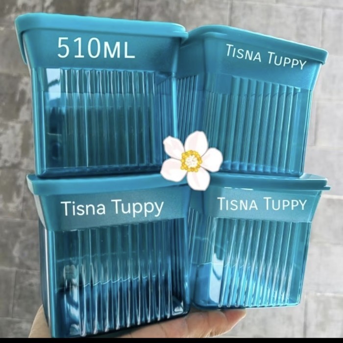 small family mate square isi 4 toples - Biru Muda