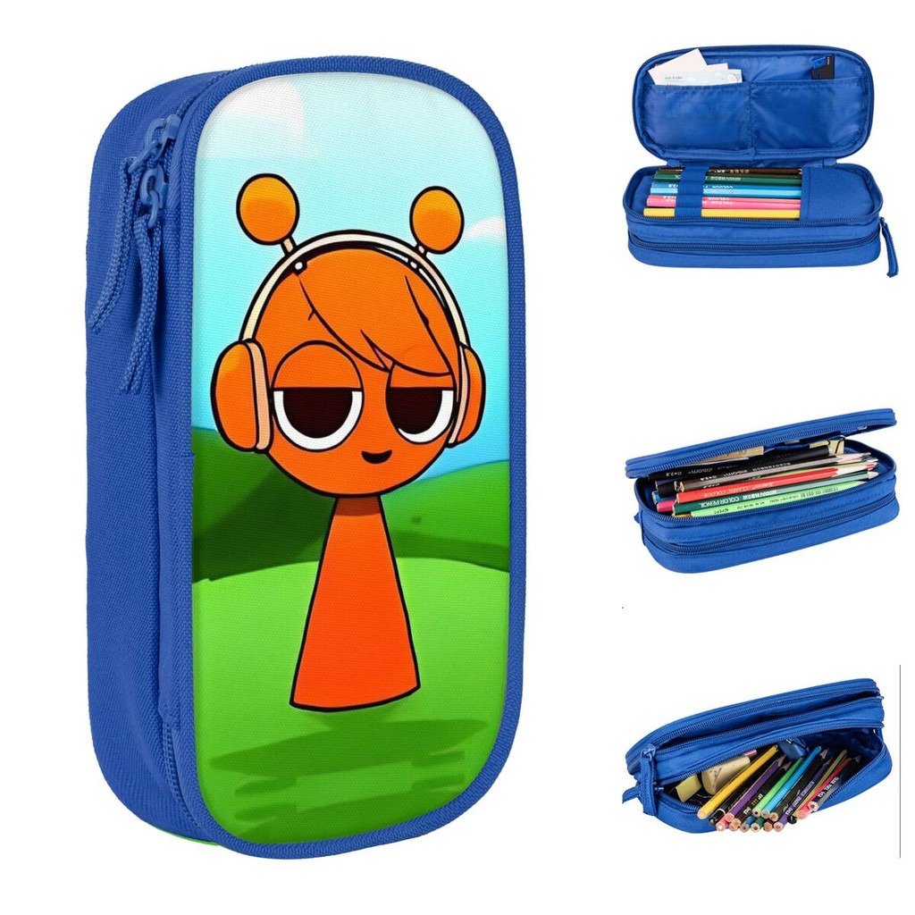 

Lovely Games Sprunki Incredibox Pencil Cases Cartoon Pencil Pouch Pen Kids Large Storage Bags School Supplies Zipper Stationery