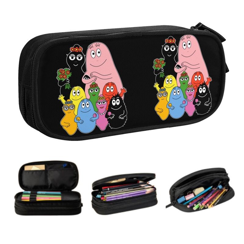 

Custom Kawaii Barbapapa Family Pencil Cases for Boys Gilrs Comic Book Large Storage Pen Box Bag Stationery