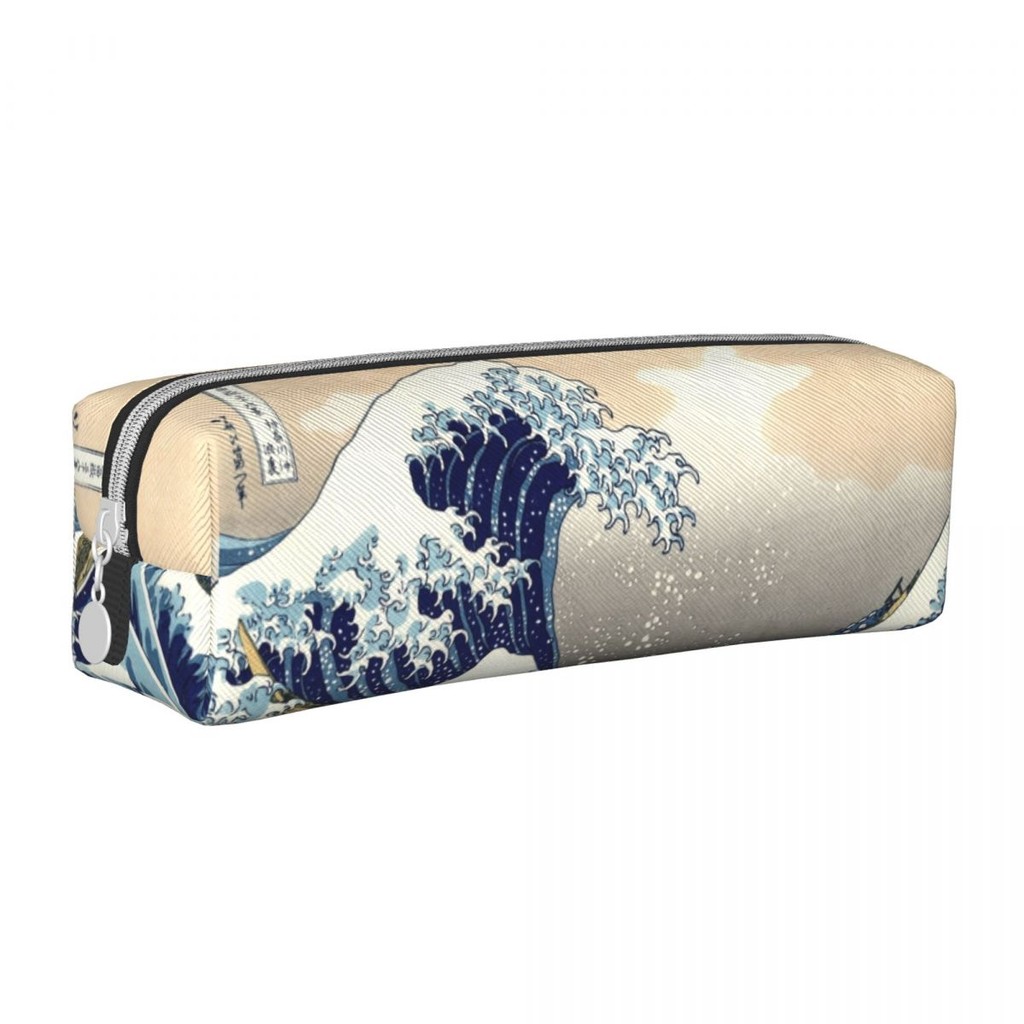 

Vintage The Great Wave Off Kanagawa Pencil Cases Mount Pencil Box Pen Holder for Student Bags School Supplies Zipper Stationery
