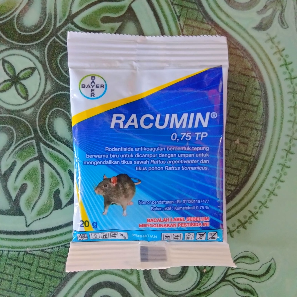 rodentisida RACUMIN 0,75 TP 20 gr racun tikus sisitemik racumin