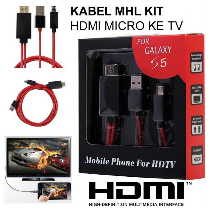 KABEL HDMI V8 MICRO MHL TO HDMI MEDIA ADAPTER
