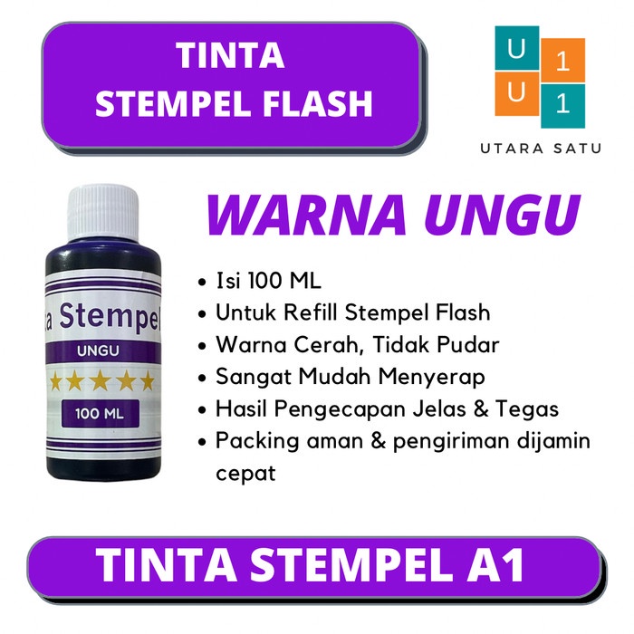 

[Ori] Tinta Stempel Flash Warna Ungu Violet 100 ML