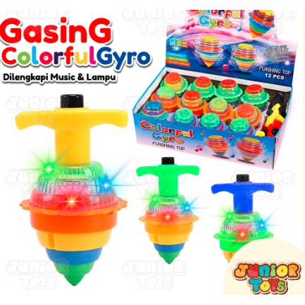 KIDDY TOYS MAINAN EDUKASI ANAK GANGSING PUTAR LAMPU LED Musik - Mainan Gangsing Anak Flashing Top