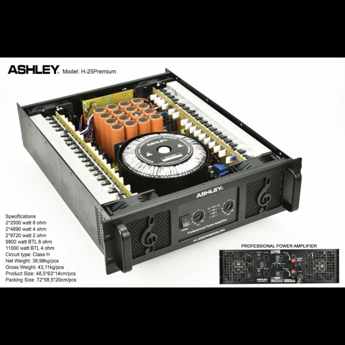 Power Amplifier Ashley H25 Premium / Class H Original Garansi Ashley