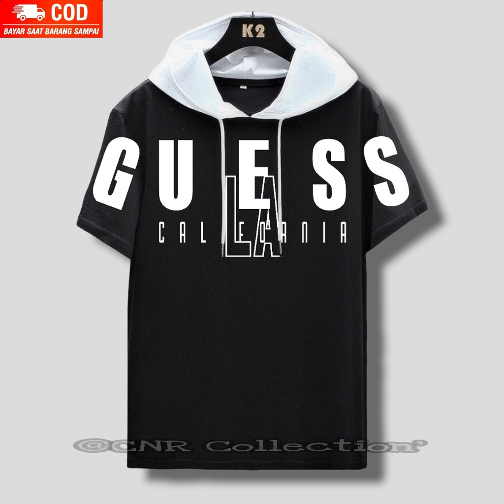 Hoodie Kupluk Kombinasi Warna GUESS Distro Pria Wanita Bahan Katun Tebal Premium Dewasa Terbaru 2023