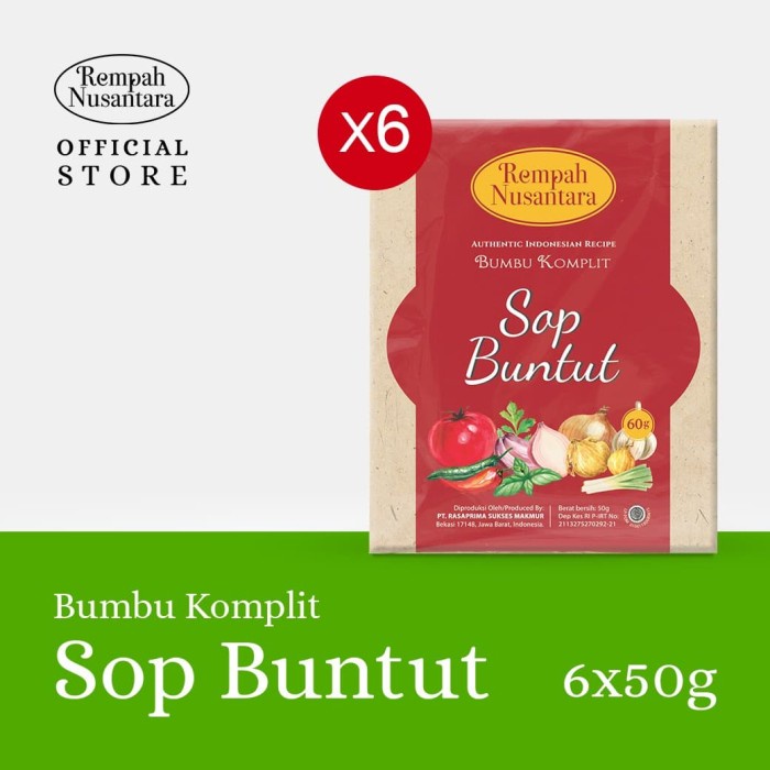 

MurMer BUMBU SOP BUNTUT REMPAH NUSANTARA 60 GR 1 PACK ( 6 PCS )