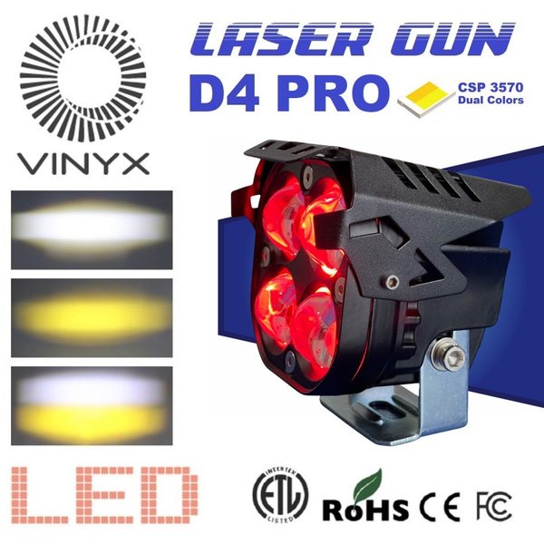 [SPARCA] Lampu Tembak Laser Gun LED VINYX D4Pro Demon Devil Eye Motor Mobil D4 - D4 Pro Merah