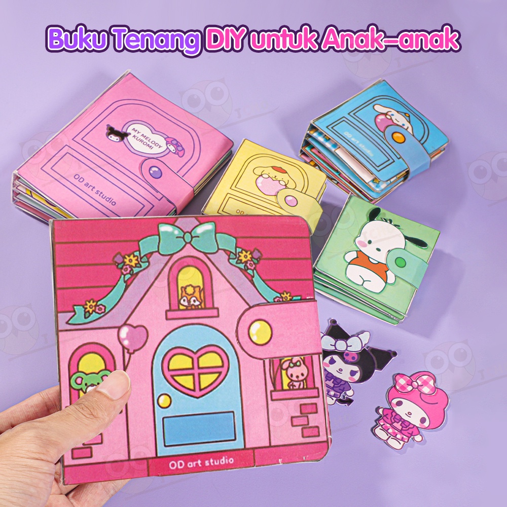 JCHO Buku Quite Book DIY Mainan Edukasi Anak Busy Book Melody Kuromi Sanrio Buku Mainan Sanrio