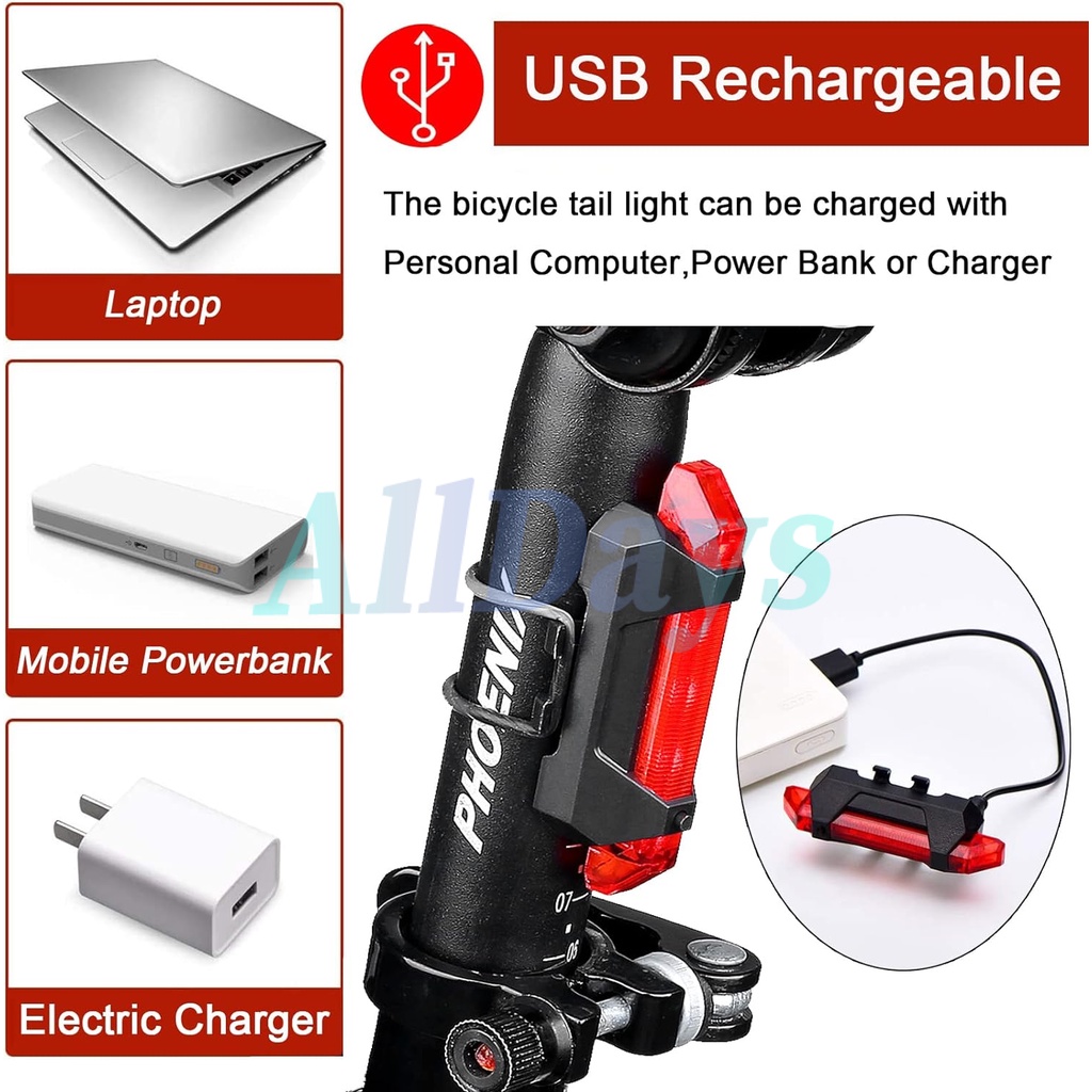 Lampu Belakang Sepeda USB Rechargeable Viral Untuk Peringatan Pencahayaan Cahaya Lampu Belakang Sepeda LED USB Rechargeable Anti Air