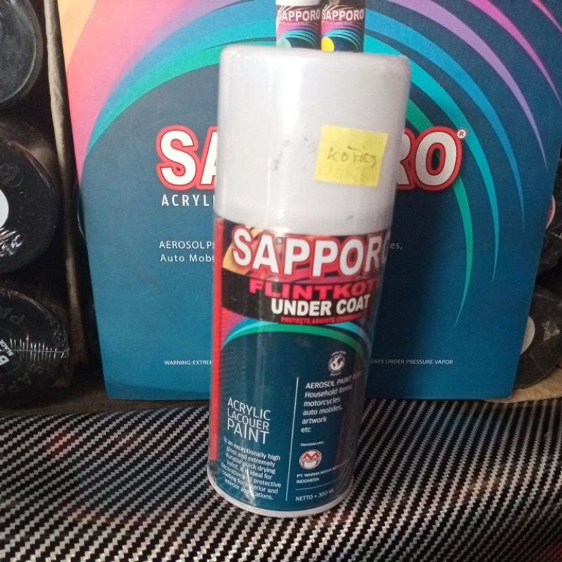 

Anti Karat Flintkote SAPPORO Saporo Under Coat 300ml Cat Semprot Spray Motor Flinkote Flinkut Pelapis Pilok Pilox Aerosol Terbaik