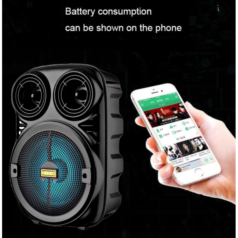 CUCI GUDANG Speaker Bluetooth Portable 6.8inch Kimiso KMS 3381 plus mic - Speaker Karoke kimiso
