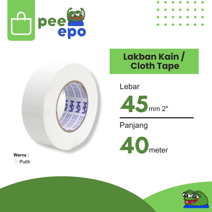 

Lakban Kain / Cloth Tape 45 mm x 40 Meter 2 Inch Merk MPI - Putih