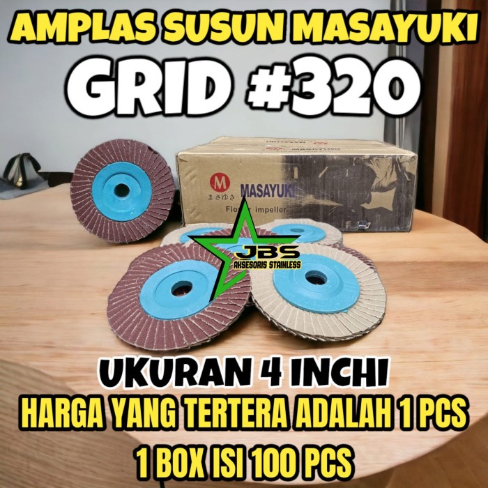 amplas susun flap disk grit 320 masayuki
