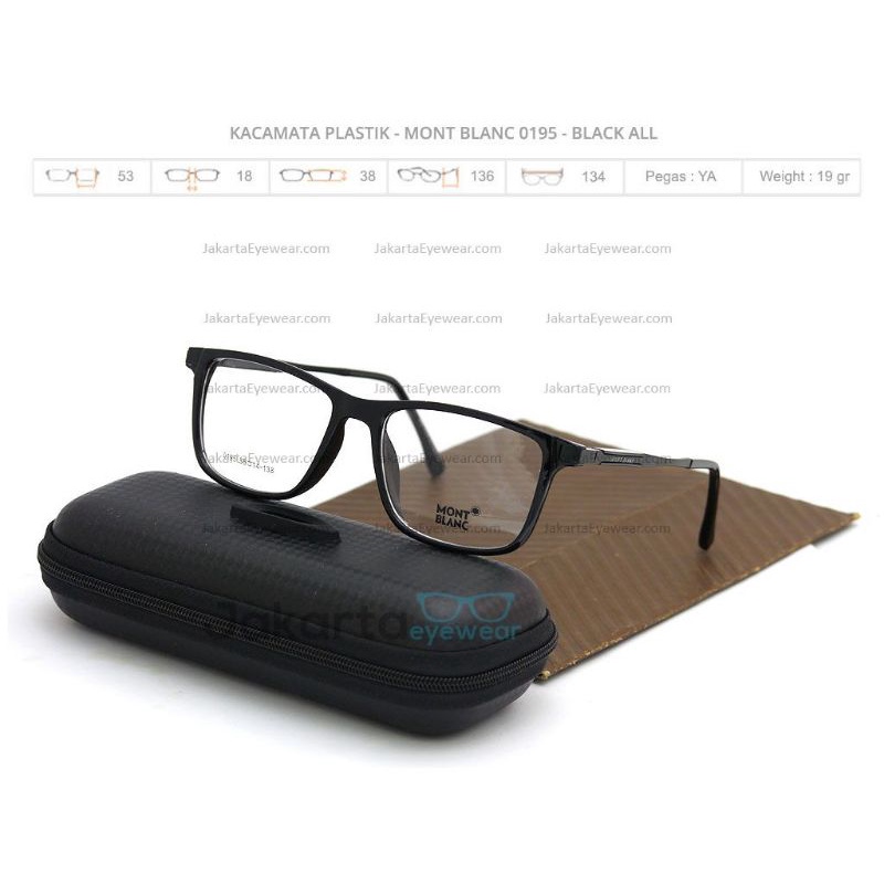 PAKET KACAMATA MINUS Frame Mont 0195 MB 0195 Kacamata Kotak Pria Formal Kacamata Kantor Kacamata Nga