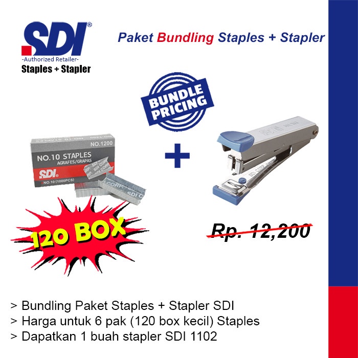 

PROMO BUNDLING SDI Staples No.10 + GRATIS SDI 1102 Stapler HD-10