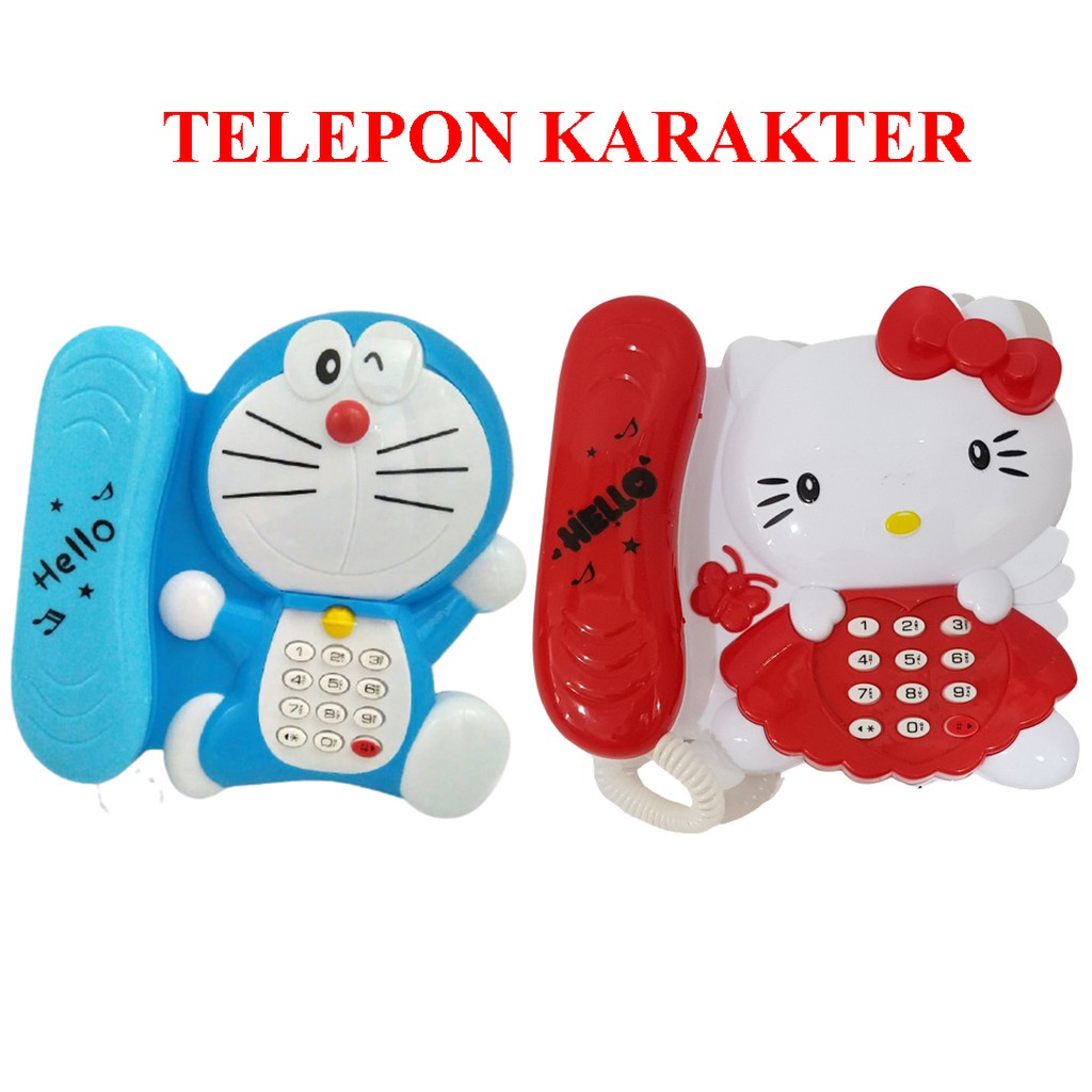 (YUK DOLAN)[ST2552/3] Mainan Edukasi Anak Bayi Telepon / Telpon / Phone Karakter Doraemon Hello Kitt