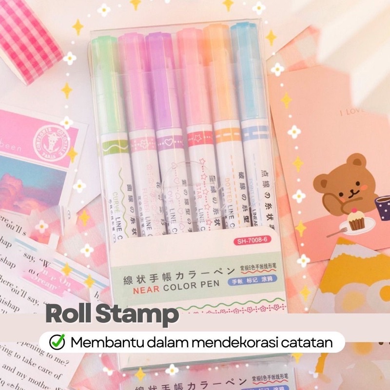

[mamisha] Roller Stamp Colorfull Marker