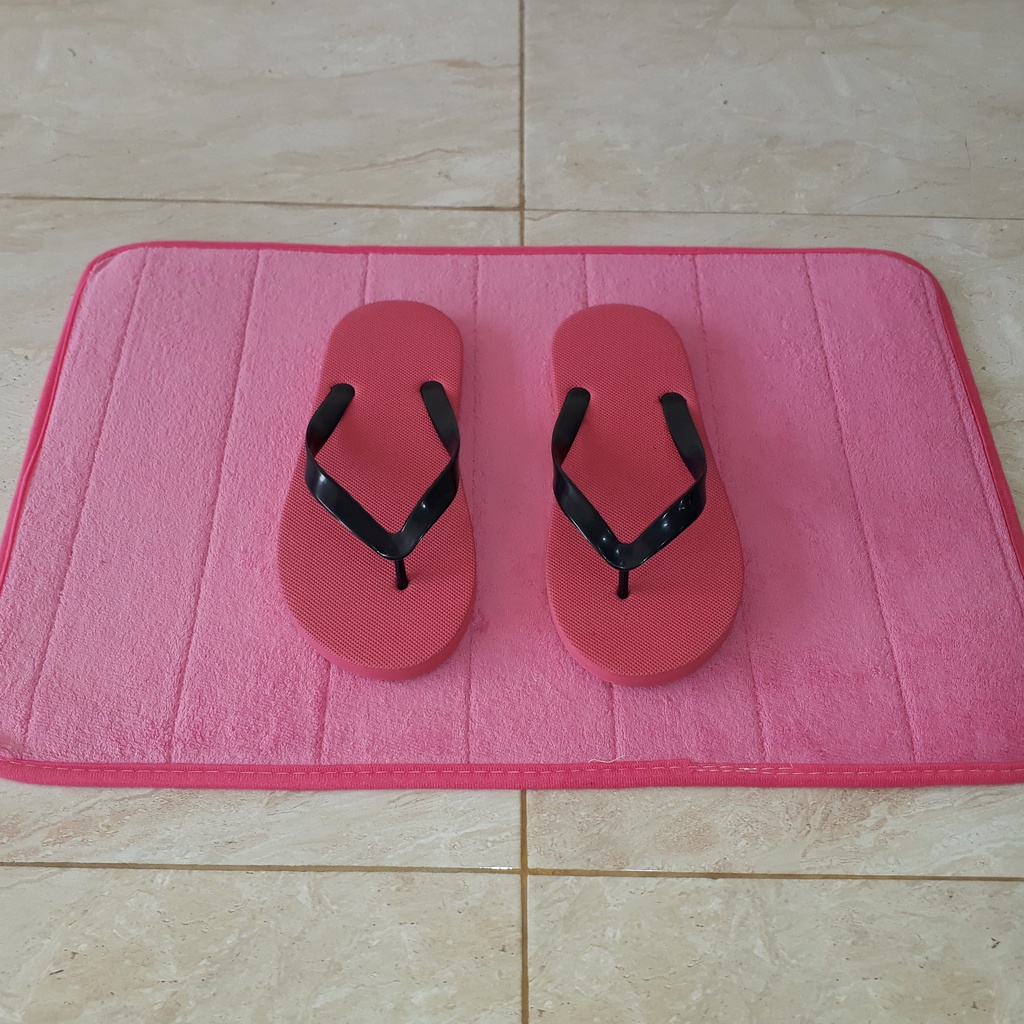 SANDAL ESUTO SENDAL JEPIT PRIA WANITA WUDHU KARET WARNA BIRU MERAH UNGU ABU ABU KUNING HITAM PINK CO