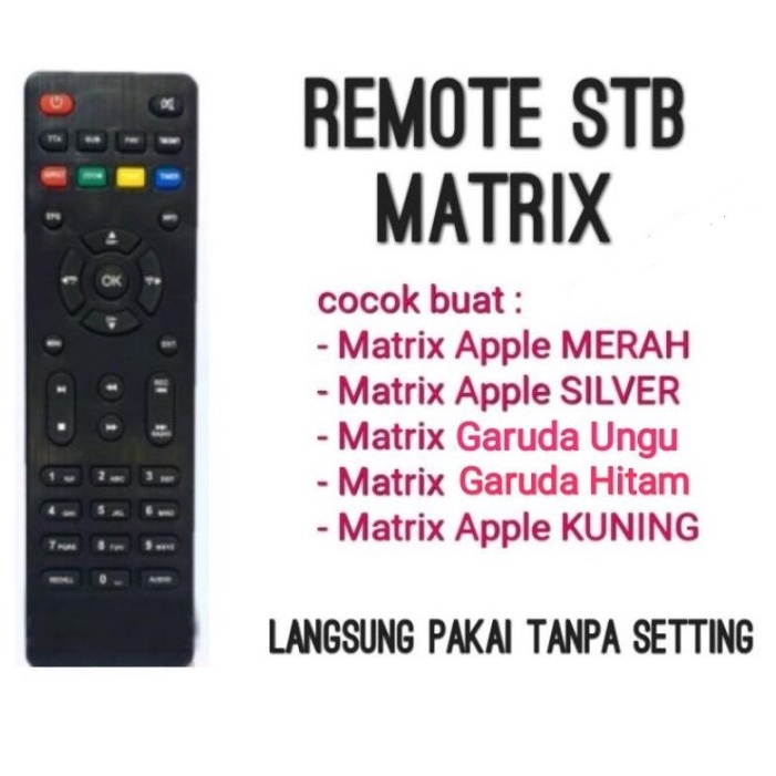 Remot Remot Set Top Box DVB T2 Matrix Apple HD MERAH / matrix silver / matrix garuda / matrix burger