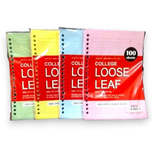 

Loose Leaf Warna KIKY A5 100 Colourful Isi Kertas Binder A5 100 Lembar Warna - Warni Ketas File Warna- SHESB