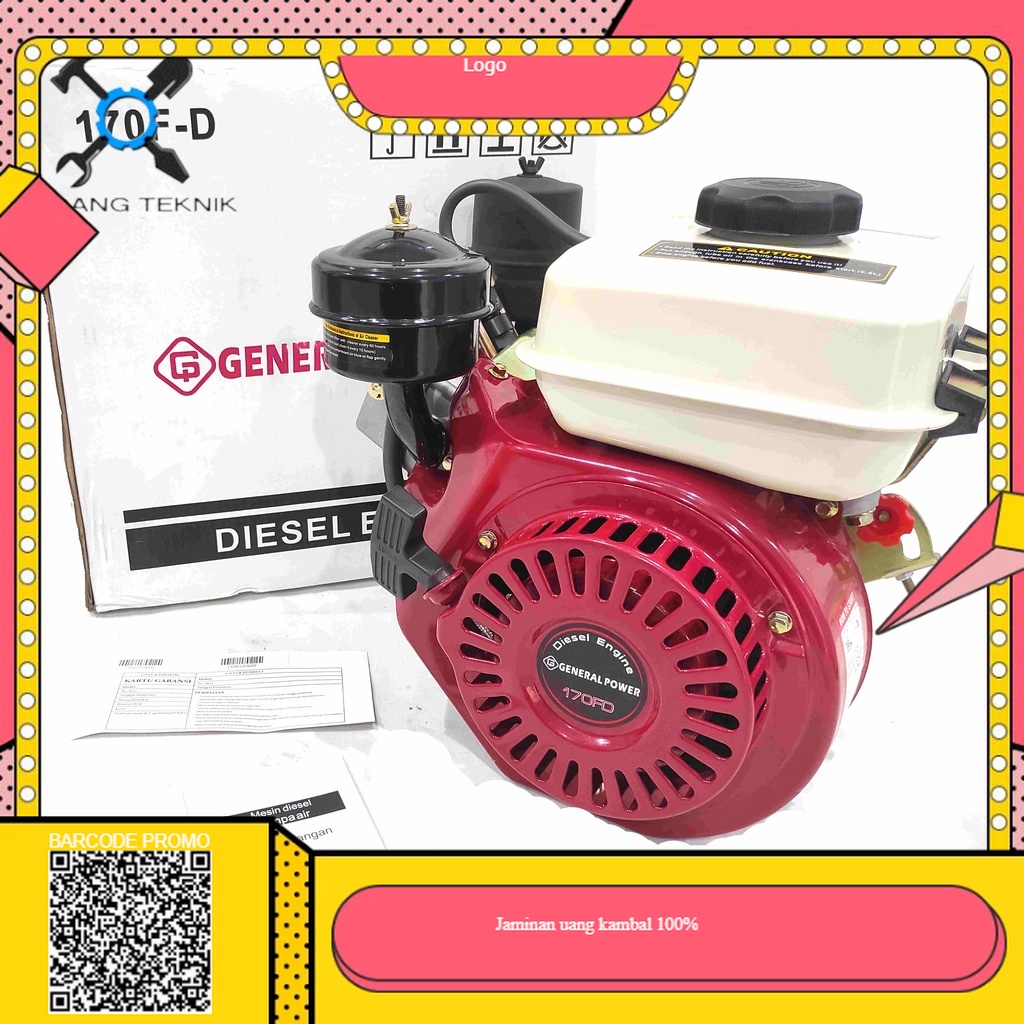 Engine Penggerak DIESEL SOLAR 170FD 170F GENERAL 5HP / Mesin Penggerak Serbaguna Solar Disel GENERAL