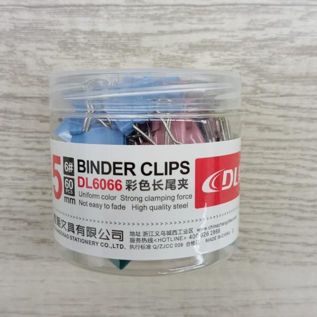 

Klip Penjepit Kertas Binder Clips Binder Klip Warna Dengan Jar 15/25MM - 15 MM