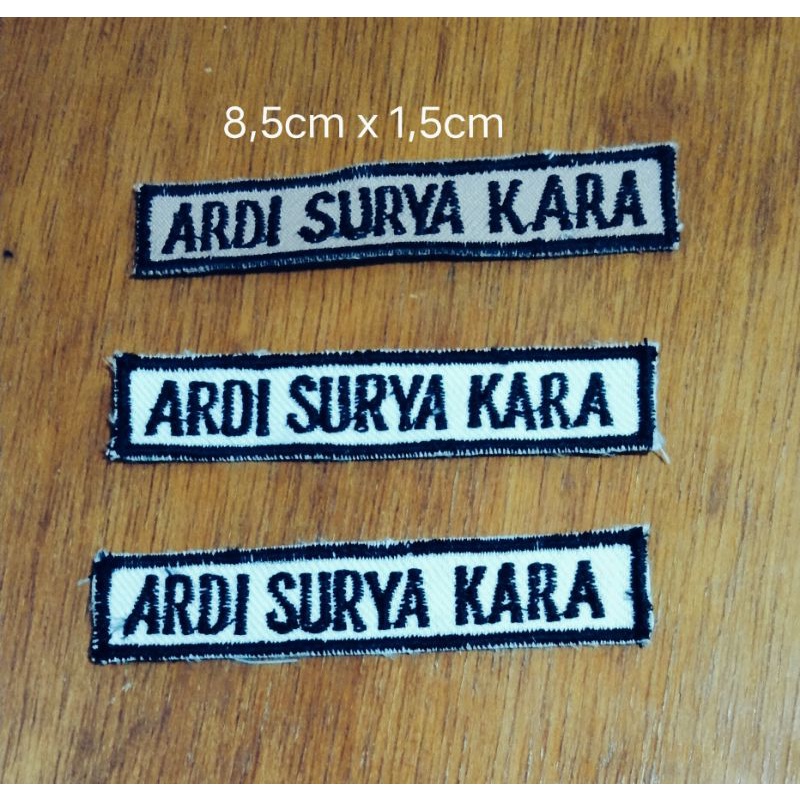 Bordir Bet nama emblem nama bordir baju sekolah Terbaru Nama Dada Bordir