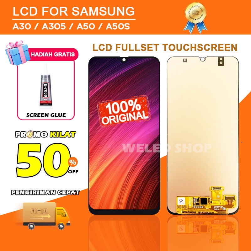 [ORIGINAL] LCD Samsung GALAXY A30 A305 A50 A50S Fullset Touchscreen HP Touch Screen Layar Sentuh Pon