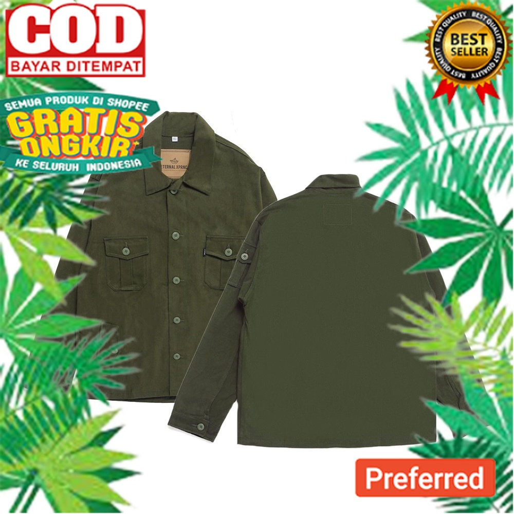 ETERNALWORKS LEIKA GREEN FIELD JACKET - JAKET PARKA - JAKET CANVAS// JAKET MODEL BARU TERMURAH KEREN
