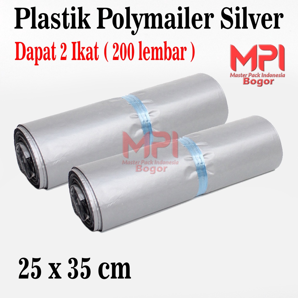 

2 IKAT [ 200 LEMBAR ] Plastik Polymailer Silver 25 x 35 cm - packaging Kantong - Master Pack Indonesia Bogor