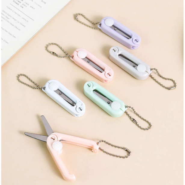 

ZT Gunting Lipat Macaron / Gantungan kunci gunting mini / travel size
