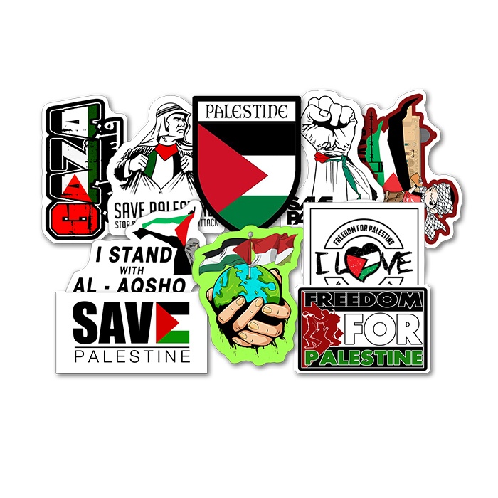 

Stiker pack Free Palestine isi 10 pcs Bahan Vinil Tahan Air Waterproof