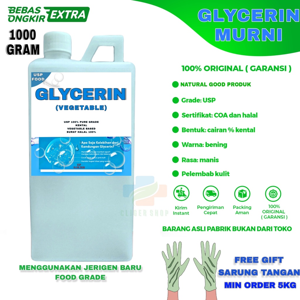 GLISERIN MURNI VG FOOD / GLYCEROL / GLYCERINE / GLYCERIN VEGETABLE FOOD 1KG